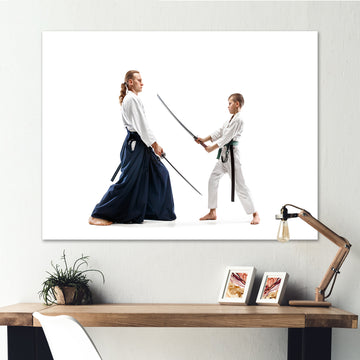 Martial Arts Teen Boy Fight Training Studio I - Martial Arts Canvas Wall Art